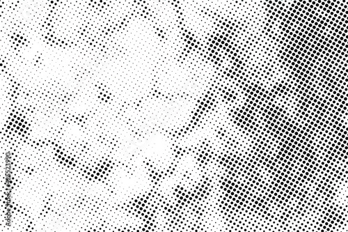 Vector grunge halftone black dost texture background. Abstract overlay.