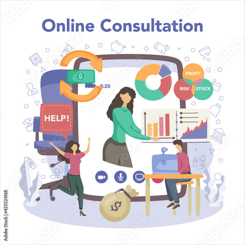 Financial advisor or financier online service or platform.