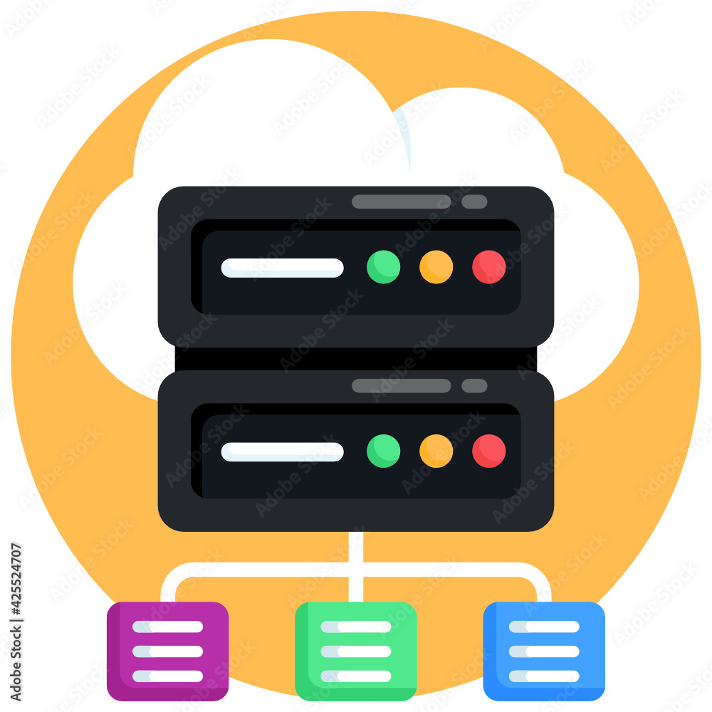 Obraz premium Flat editable icon of cloud database sharing