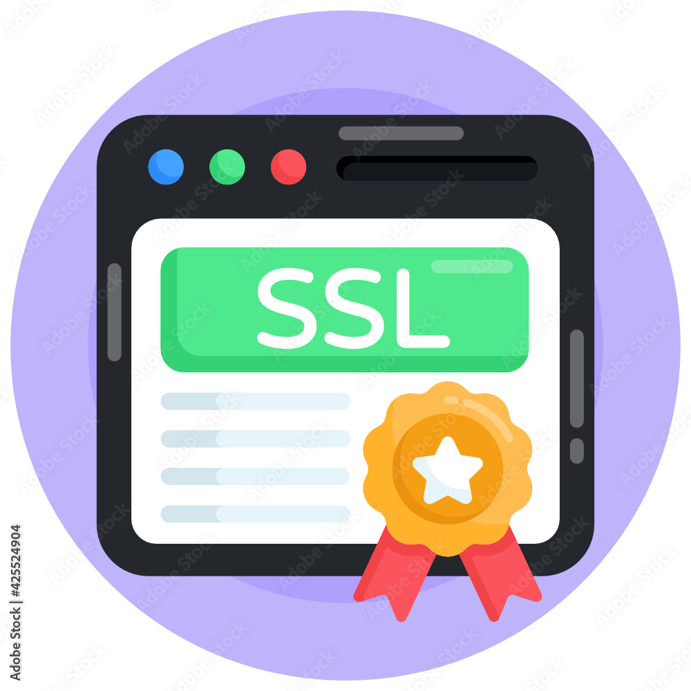 Badge over website, flat round icon of web quality
Badge over website, flat round icon of web quality