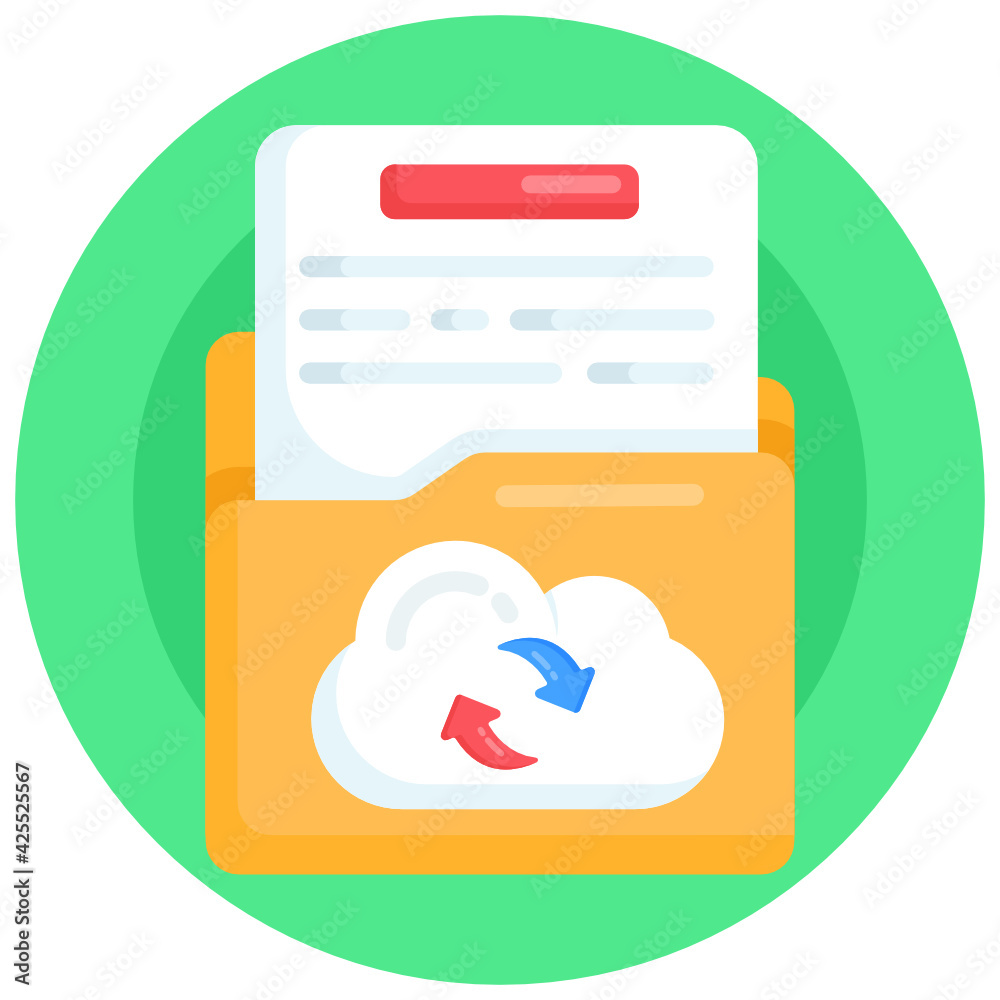 A perfect flat round icon denoting cloud syncing
A perfect flat round icon denoting cloud syncing