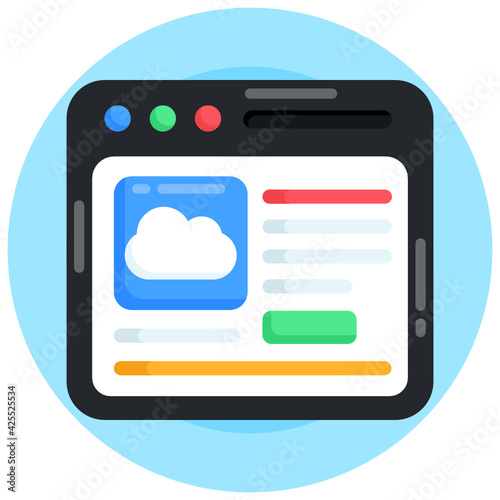 
Cloud website trendy flat icon, editable graphics download

