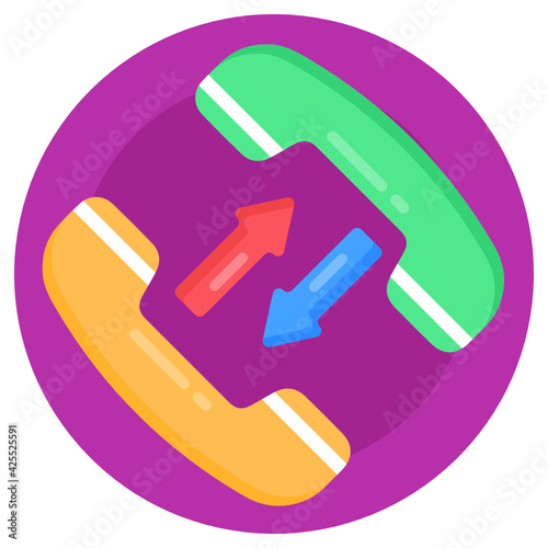 
A very flat rounded icon of call diversion 

