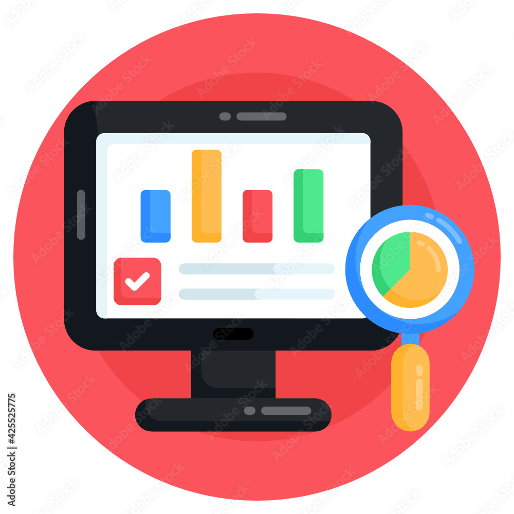 Download this premium flat icon of online analysis
Download this premium flat icon of online analysis