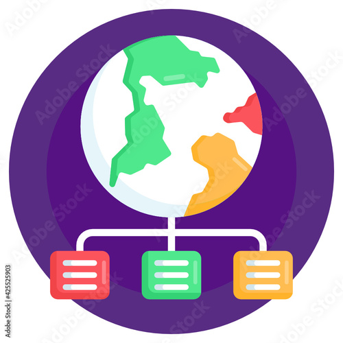 
Download this premium flat icon of shared global network  

