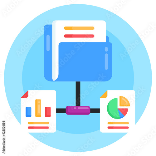 
Download this premium flat icon of distributed folder 

