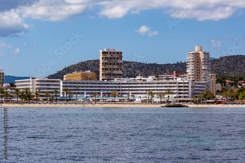 Hotels and apartements at the beach in majorca, spain