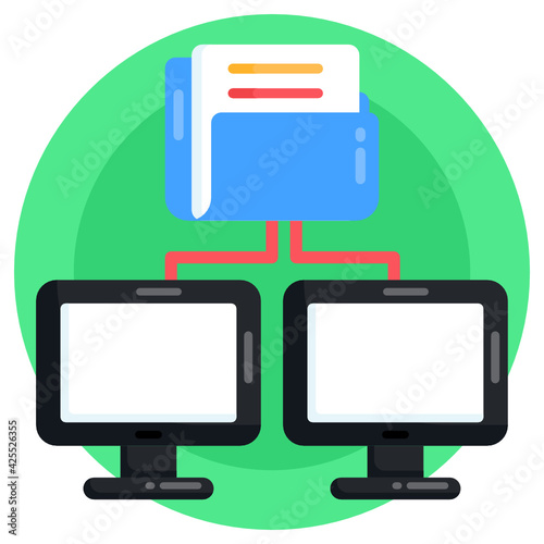 
Download this premium flat icon of distributed data folder 

