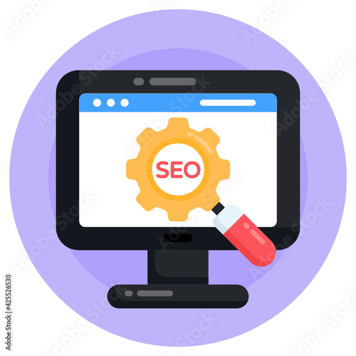 Wallpaper Mural 
A search engine optimization flat round icon, editable design 

 Torontodigital.ca