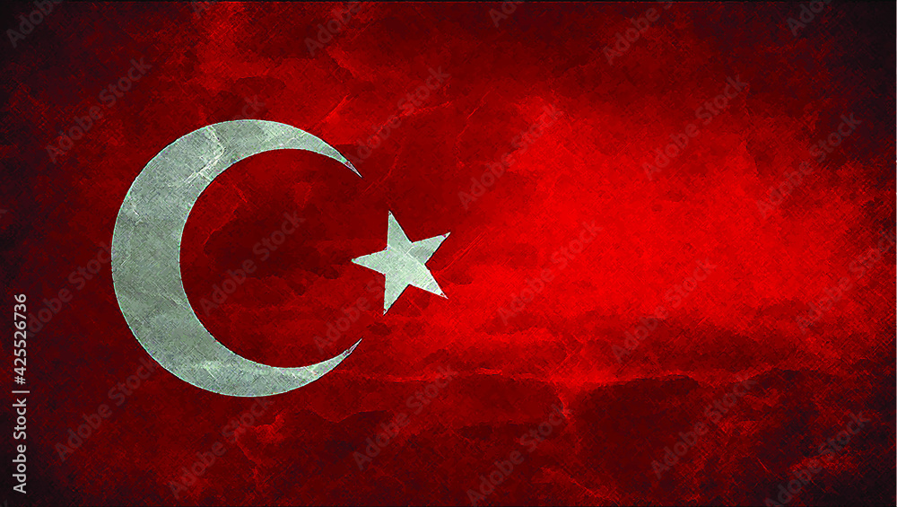 Turkey, Turkish Flag Wallpapers with Rough Texturizer Effect