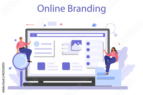 Brand creation online service or platform. Marketing specialist