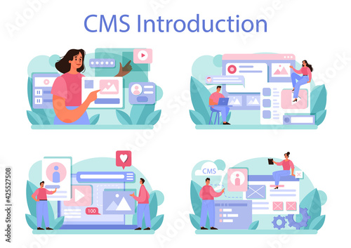 CMS introduction set. Content management system. Creation and modification