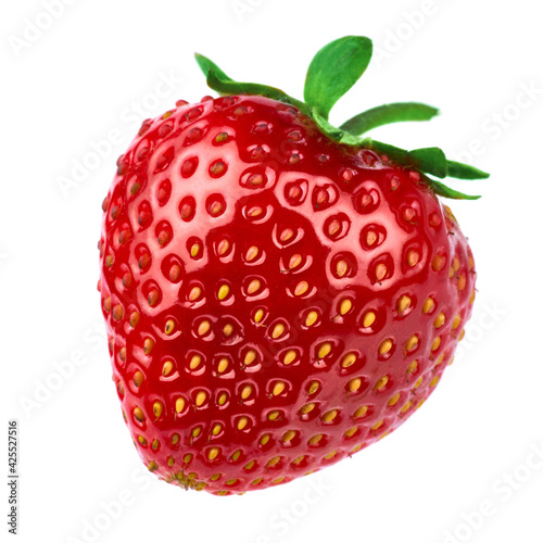 Studio macro shot of Fresh strawberry isolated on white background