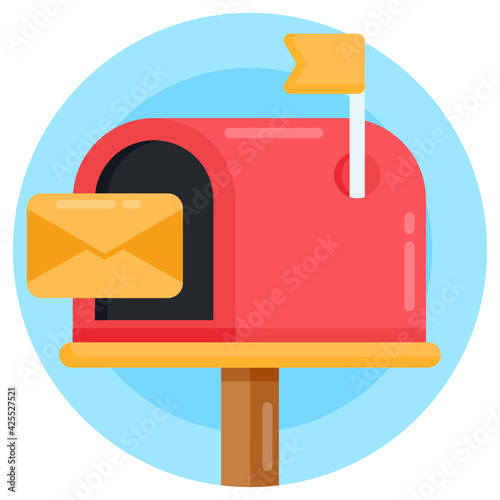 
A flat trendy icon of mailbox 

