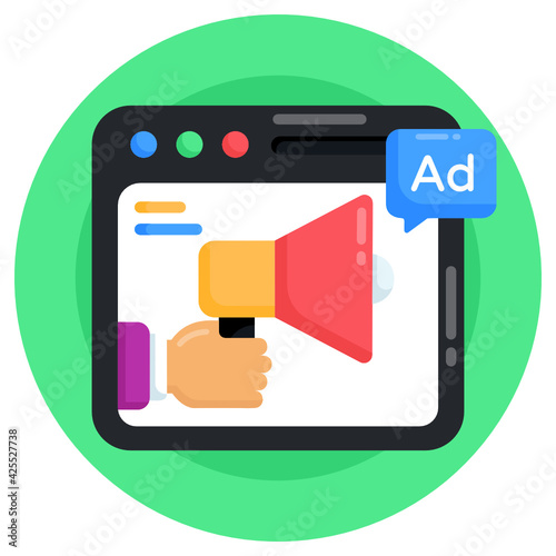 
A website ads flat round icon, premium download


