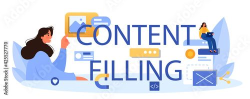 Content filling typographic header. Making responsive and viral content © inspiring.team