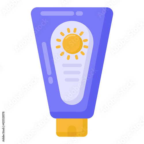 
An icon design of sunscreen lotion bottle 

