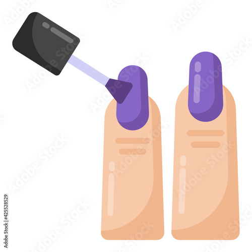 
An icon design of applying nail polish, editable vector 

