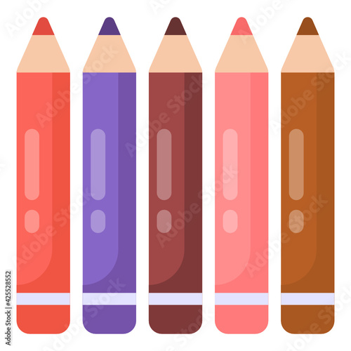 
Modern style vector of lip pencils 

