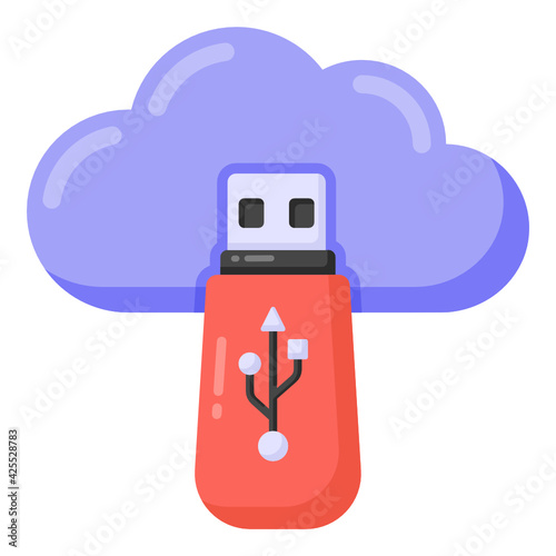 
Download this premium flat icon of cloud memory, online data storage 

