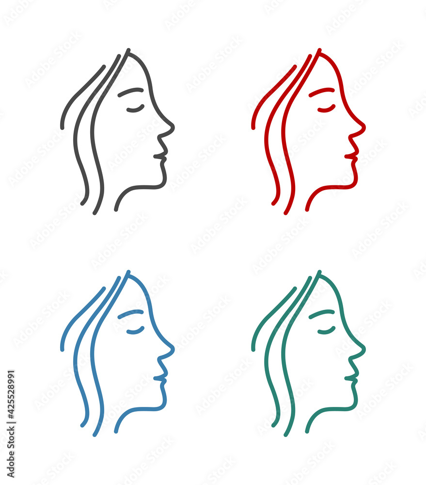 woman face outline icon