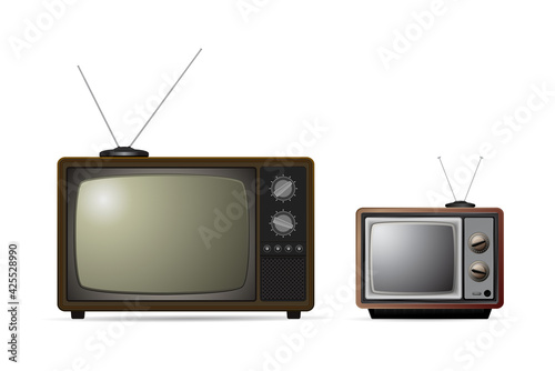 Old tv with antenna icon