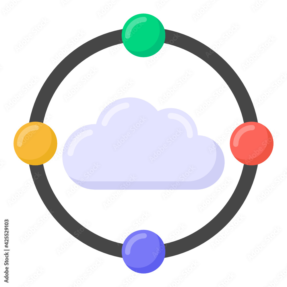 A well designed flat icon of cloud network
A well designed flat icon of cloud network