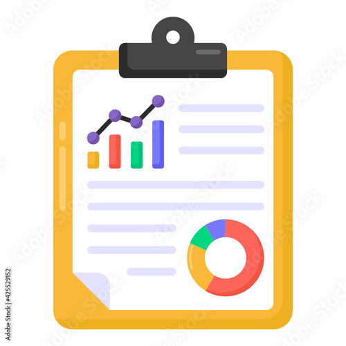 
Download this premium flat icon of analytical report 

