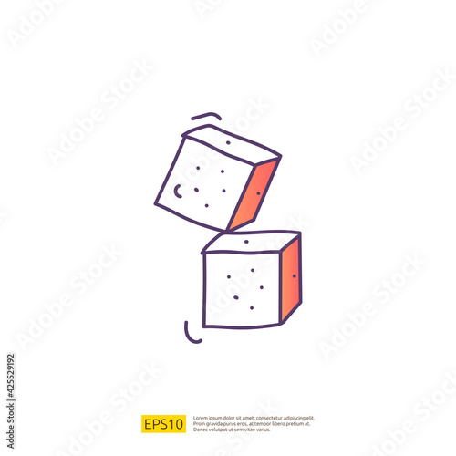sugar bar for cafe concept vector illustration. hand drawing doodle gradient fill line icon sign symbol