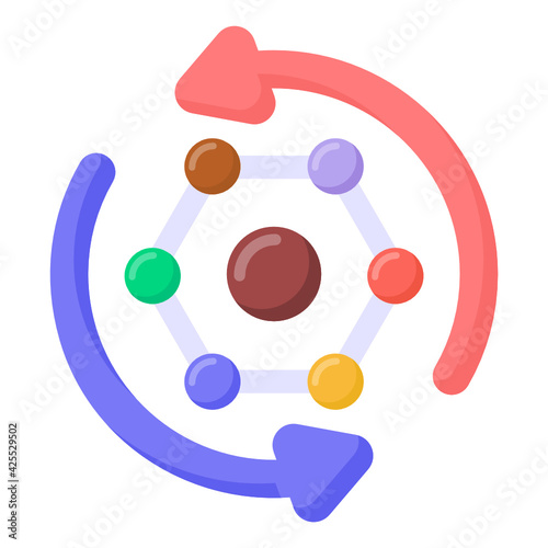 Hold on this amazing flat icon of network upgrade 