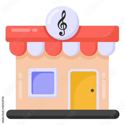 
A well designed flat icon of music studio 

