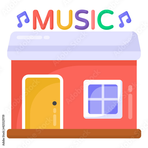 
A well designed flat icon of music studio 

