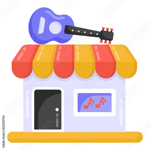 
A well designed flat icon of music studio 

