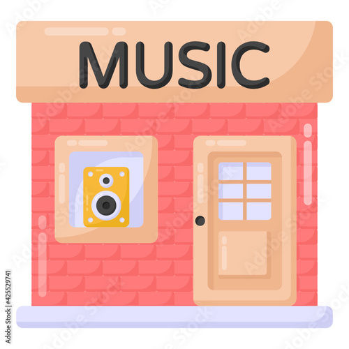 
A well designed flat icon of music studio 

