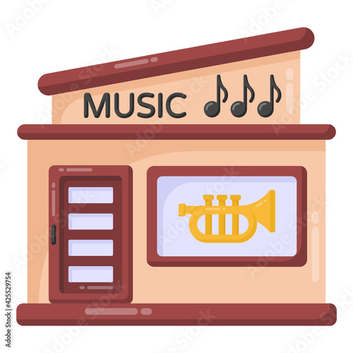 
A well designed flat icon of music studio 

