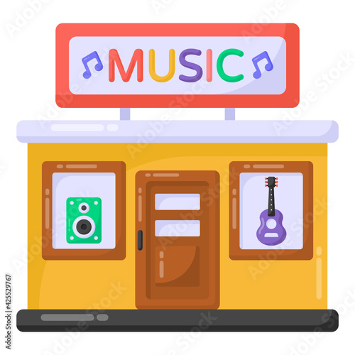 
A well designed flat icon of music studio 

