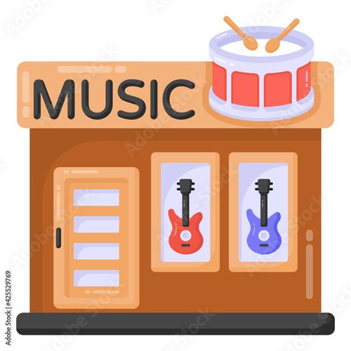
A well designed flat icon of music studio 

