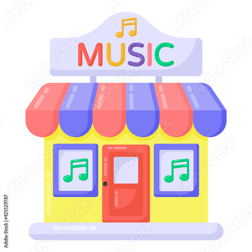 
A well designed flat icon of music studio 

