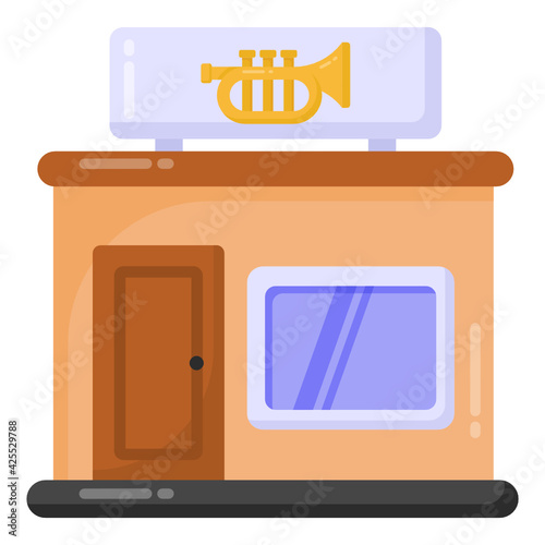 
A well designed flat icon of music studio 

