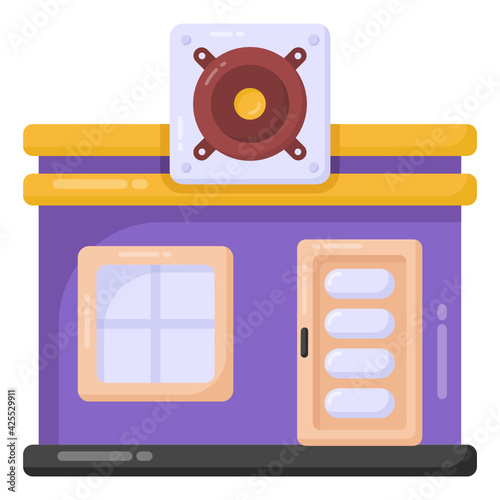 
A well designed flat icon of music studio 

