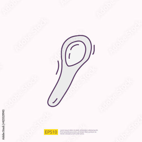 coffee spoon for cafe concept vector illustration. hand drawing doodle fill color icon sign symbol