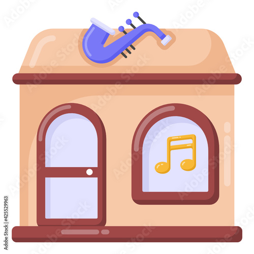 
A well designed flat icon of music studio 


