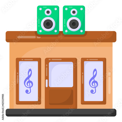 
A well designed flat icon of music studio 

