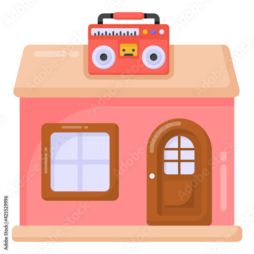 
A well designed flat icon of music studio 

