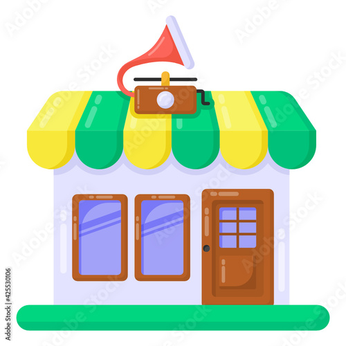 
A well designed flat icon of music studio 

