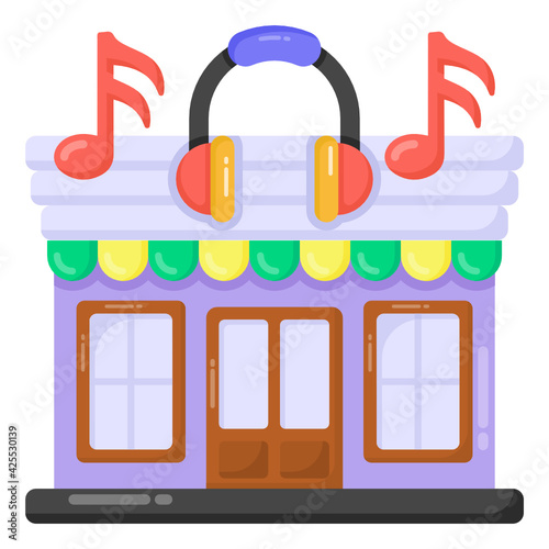 
A well designed flat icon of music studio 

