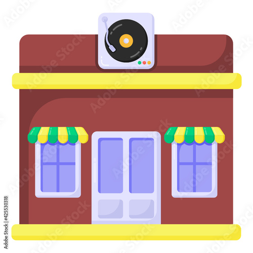 
A well designed flat icon of music studio 

