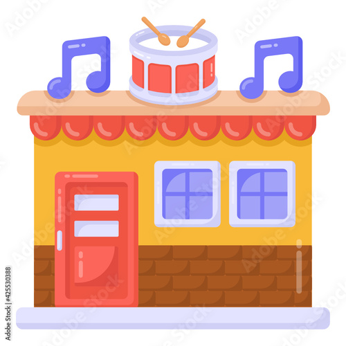 
A well designed flat icon of music studio 

