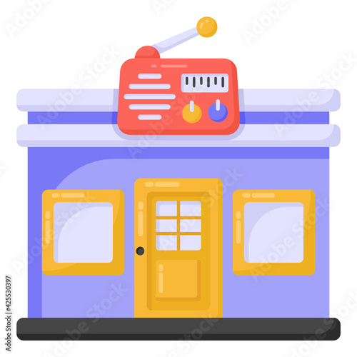 
A well designed flat icon of music studio 

