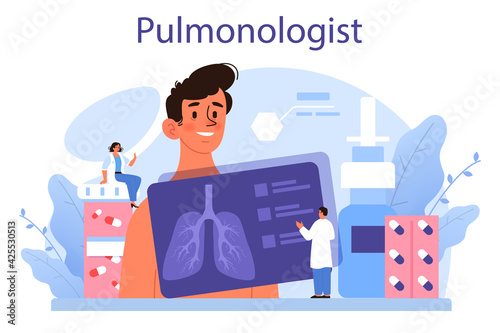 Pulmonologist. Idea of health and medical treatment. Healthy pulmonary